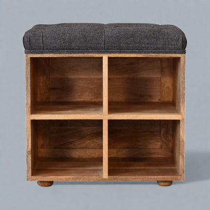 SoftStep Mini Black Shoe Storage Footstool - Furniture One Shop