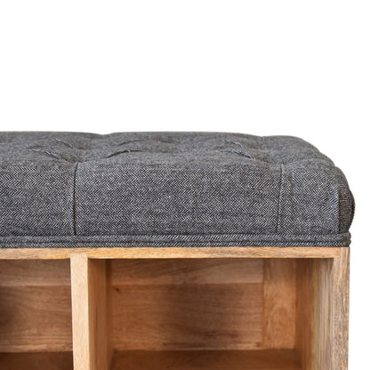 SoftStep Mini Black Shoe Storage Footstool