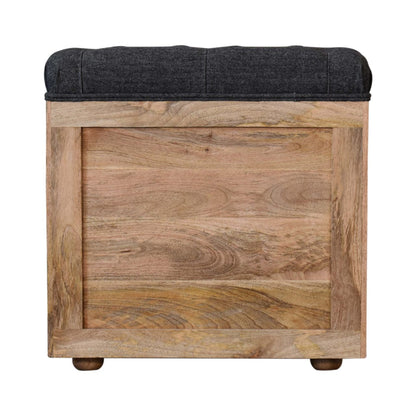 SoftStep Mini Black Shoe Storage Footstool