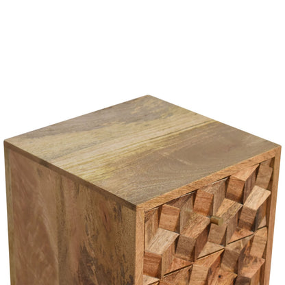 Victoria Mini Cube Carved 2 Drawer Bedside