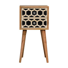 Dover Mini Bone Inlay 2 Drawer Bedside - Furniture One Shop
