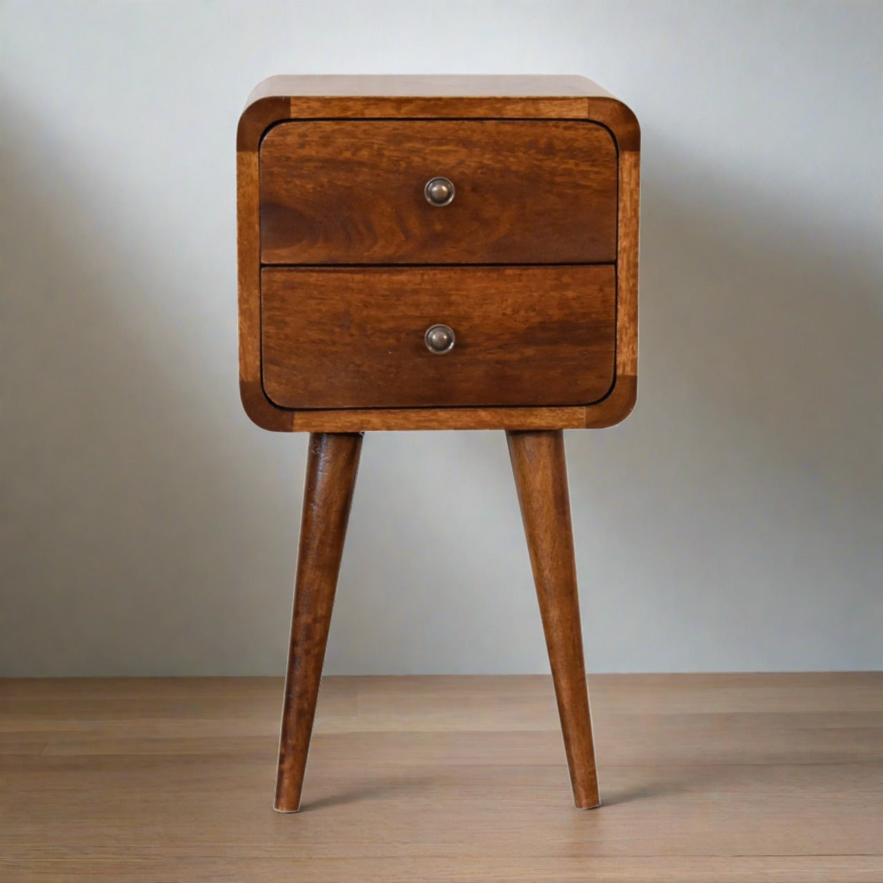 Shepherd Mini Chestnut Curved Bedside