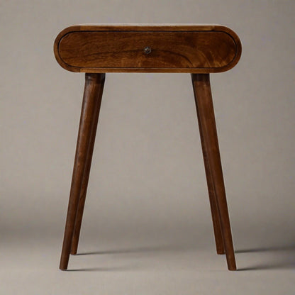 Elegant Table Mini Round Chestnut Console - Furniture One Shop