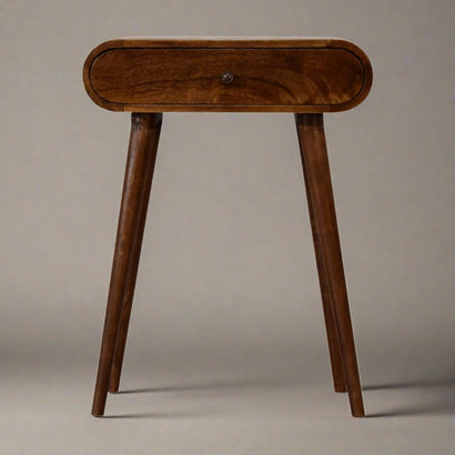 Elegant Table Mini Round Chestnut Console - Furniture One Shop