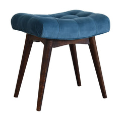 Tuck Bench Mini Teal Velvet Curved Bench