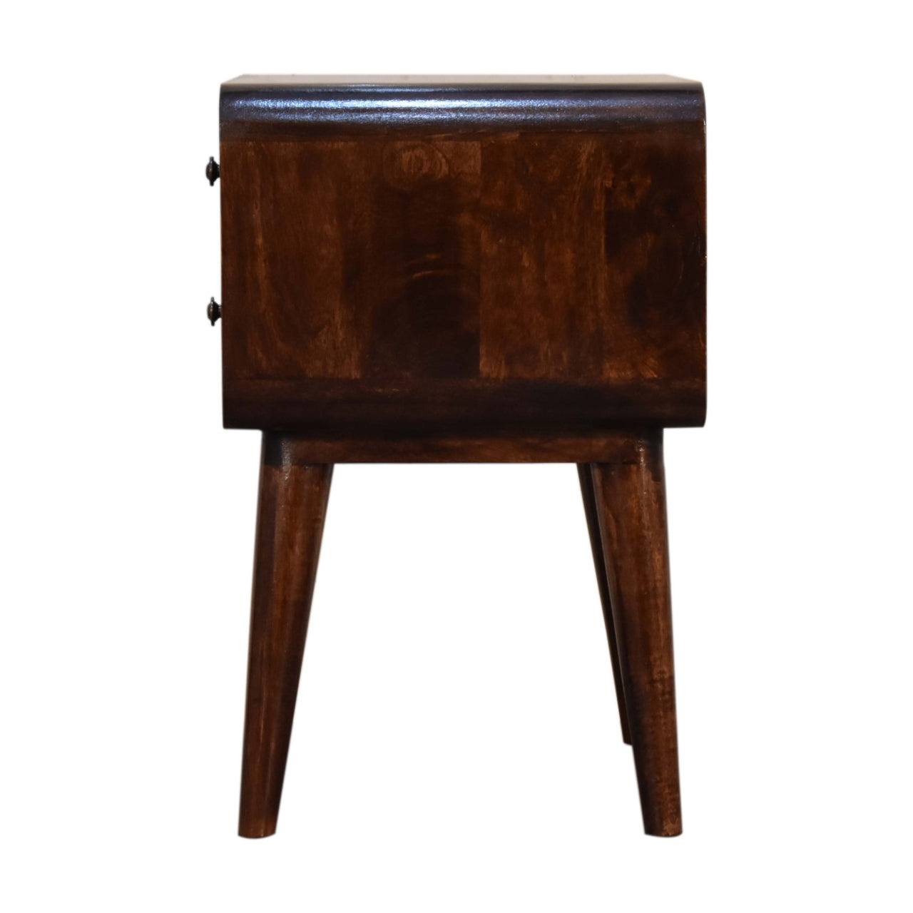 Hertford Curved Dark Walnut Bedside