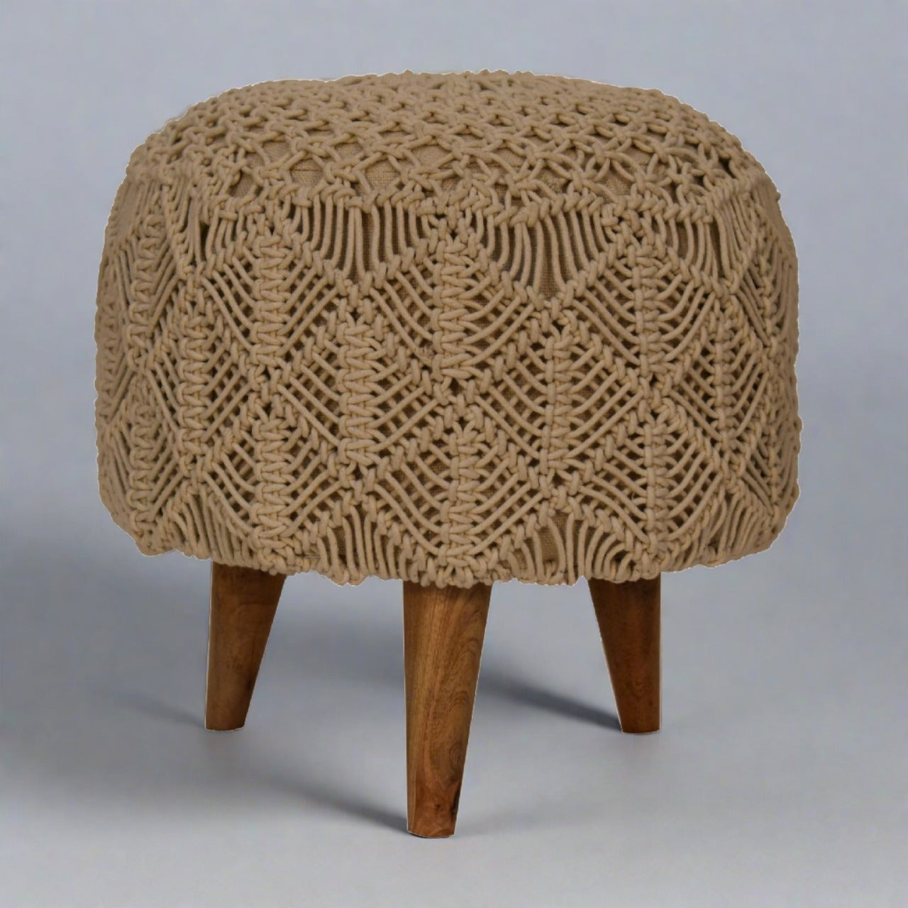 ZenZone Crotchet Beige Footstool