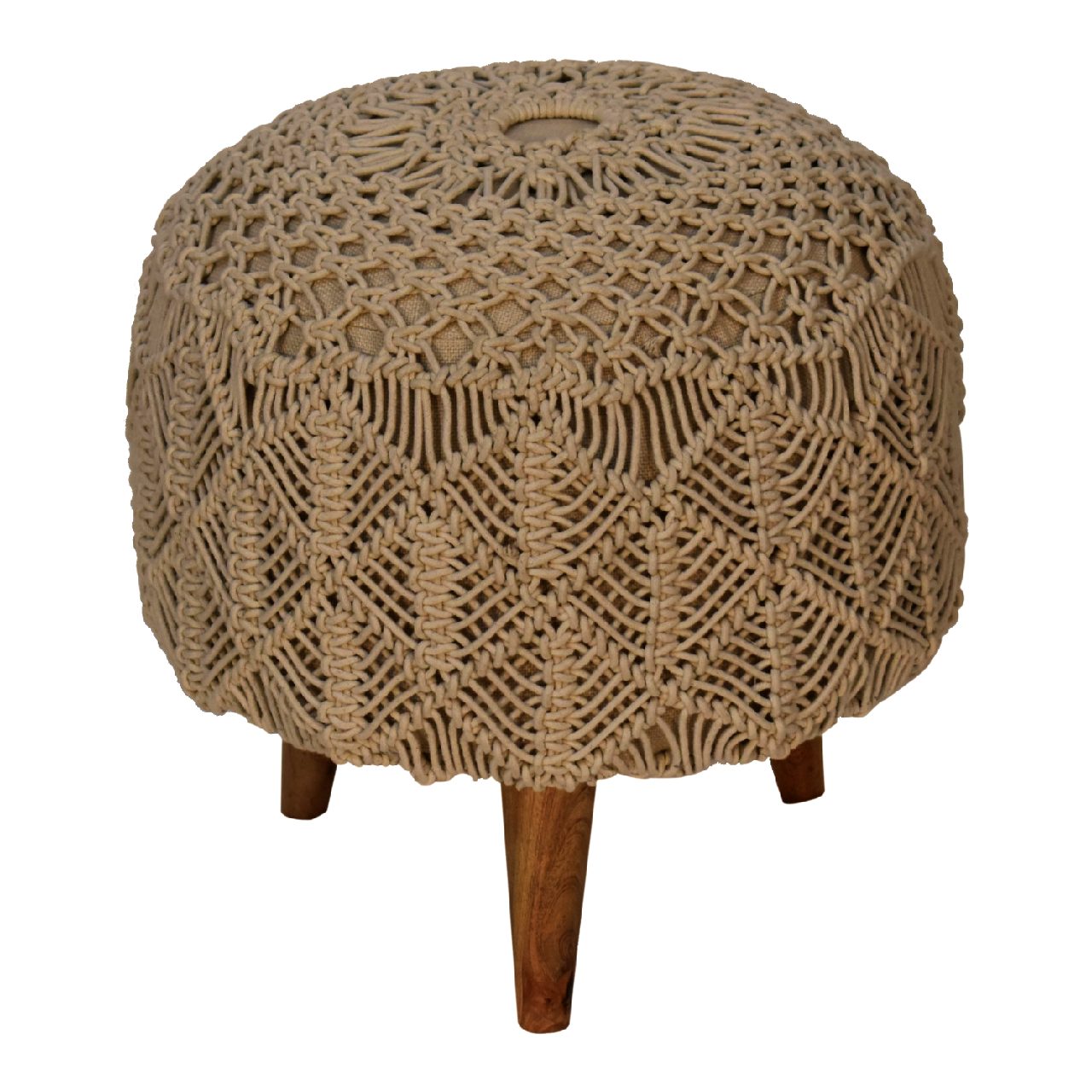 ZenZone Crotchet Beige Footstool