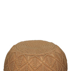 Ansley Beige Pouffe - Furniture One Shop