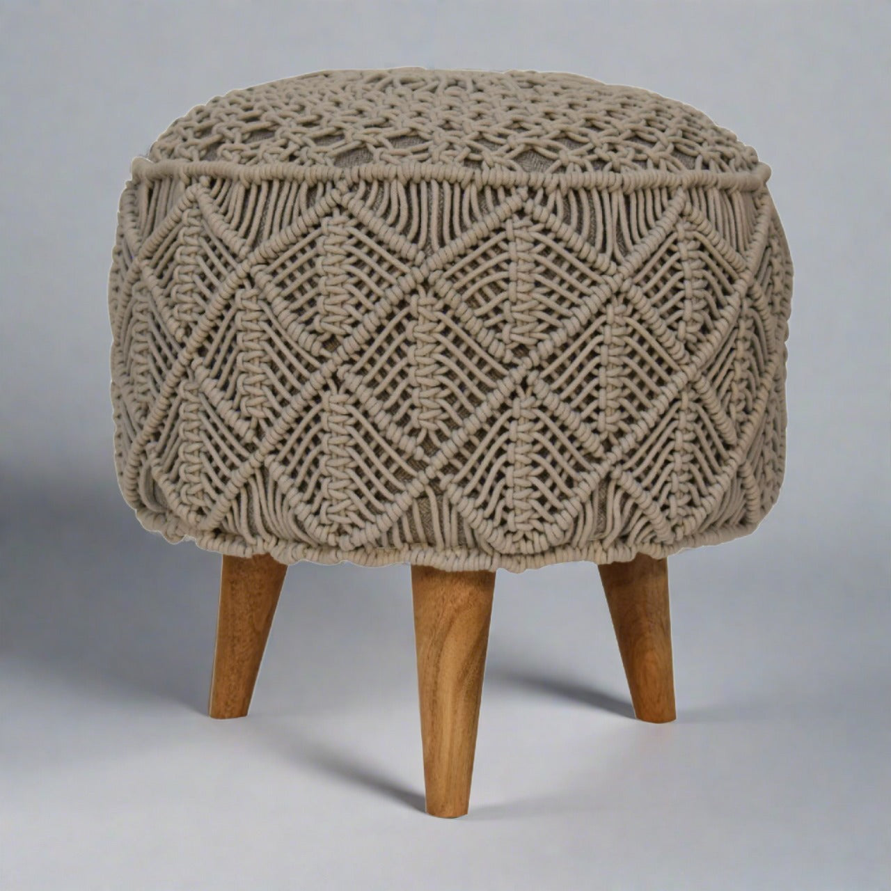 CozyCube Crotchet Grey Footstool