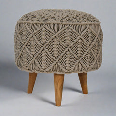 CozyCube Crotchet Grey Footstool
