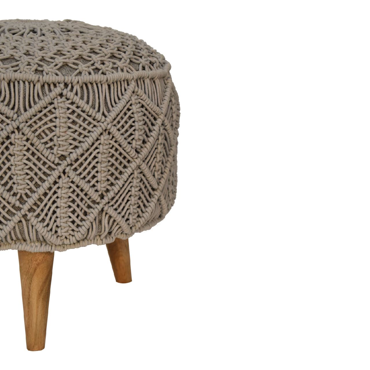 CozyCube Crotchet Grey Footstool