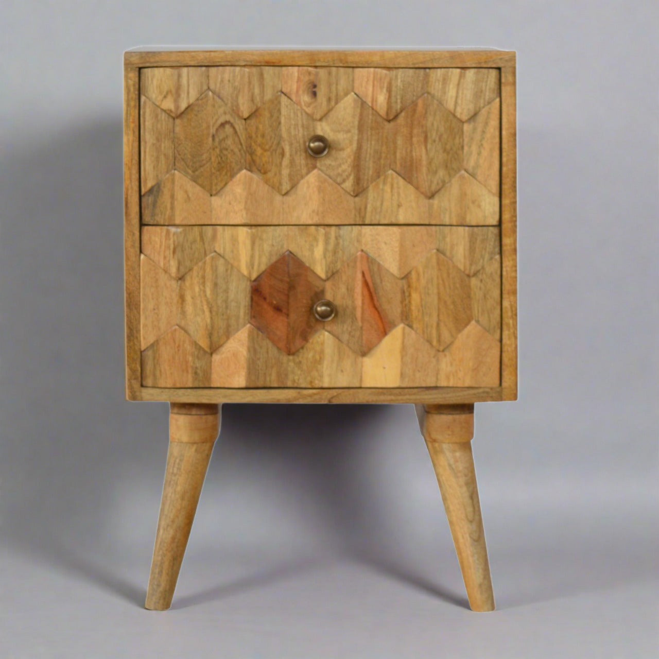 Jamie Pineapple Carve 2 Drawer Bedside