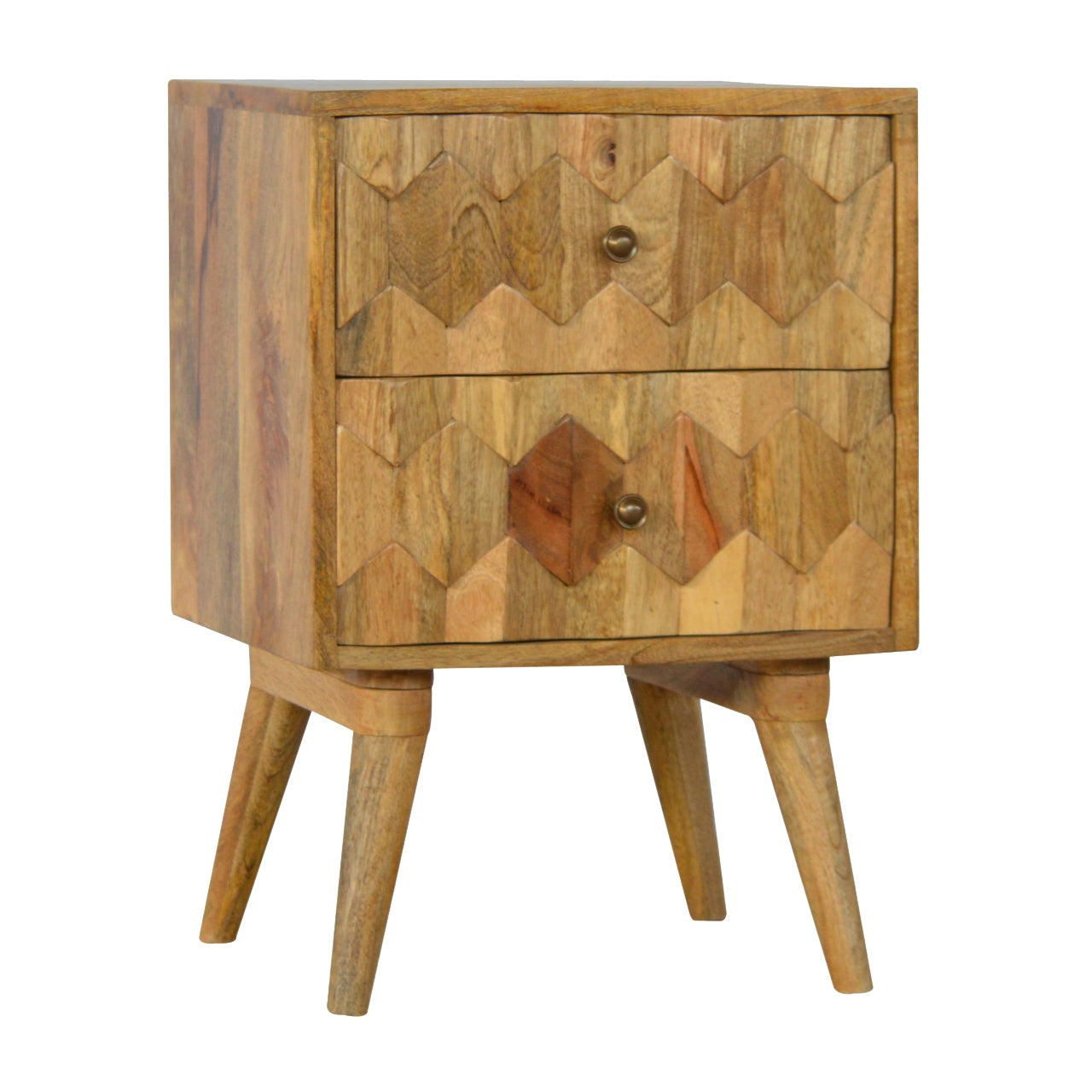 Jamie Pineapple Carve 2 Drawer Bedside