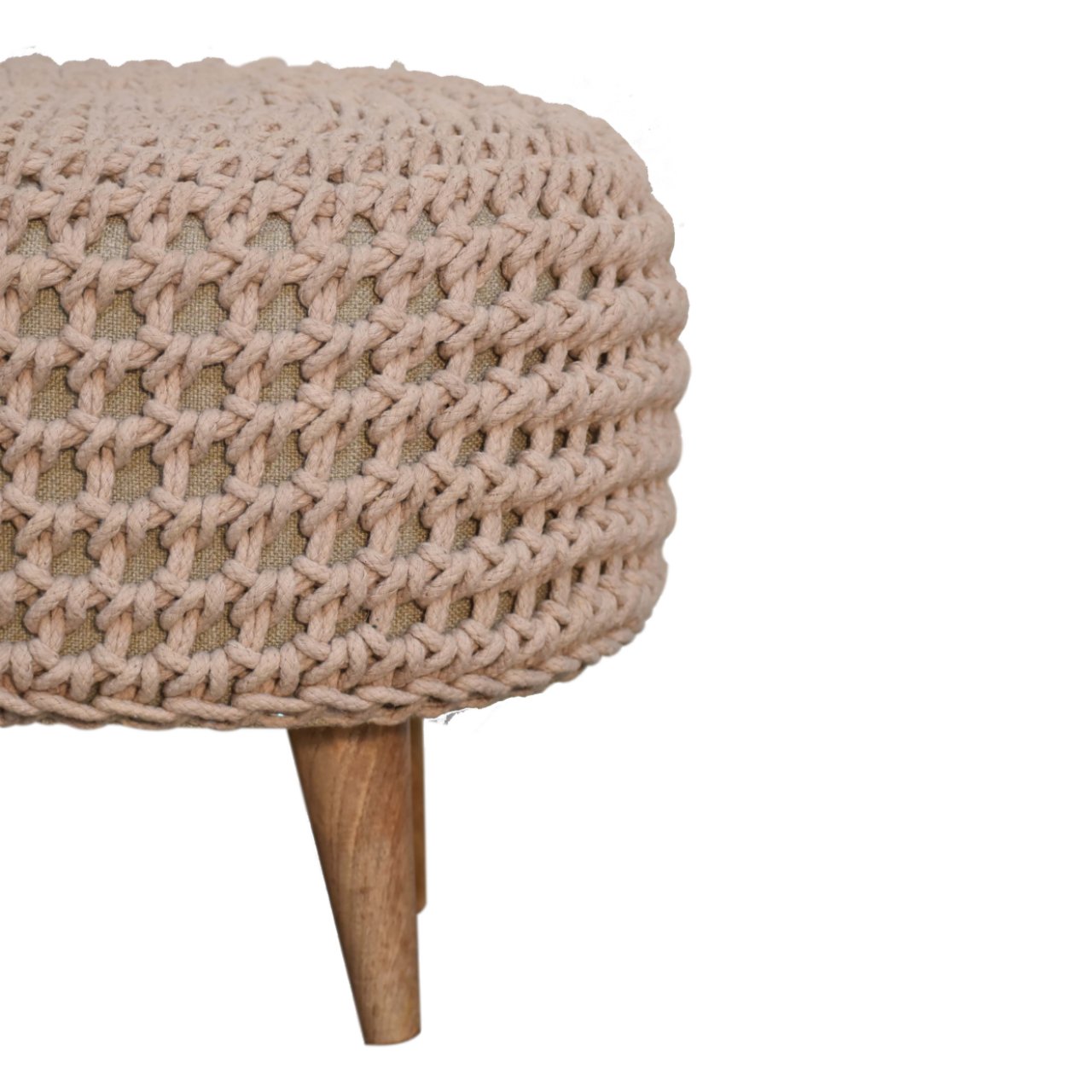 SoleSoft Keeva Beige Oblong Footstool