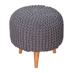 RestRite Keeva Grey Round Footstool - Furniture One Shop