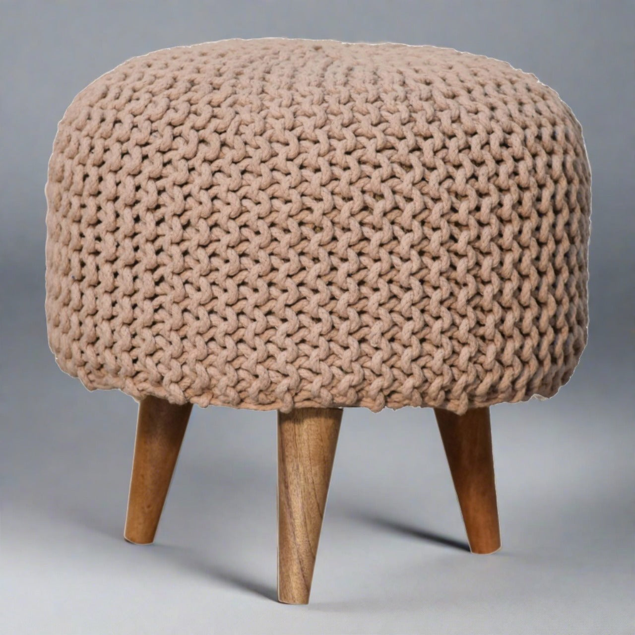 TuckStool Keeva Beige Round Footstool