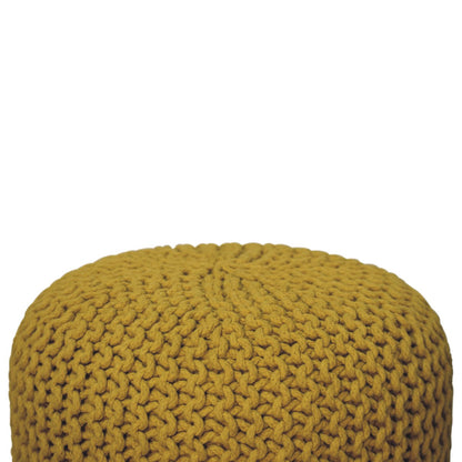 PerchPuff Keeva Mustard Round Footstool