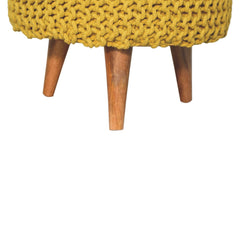 PerchPuff Keeva Mustard Round Footstool