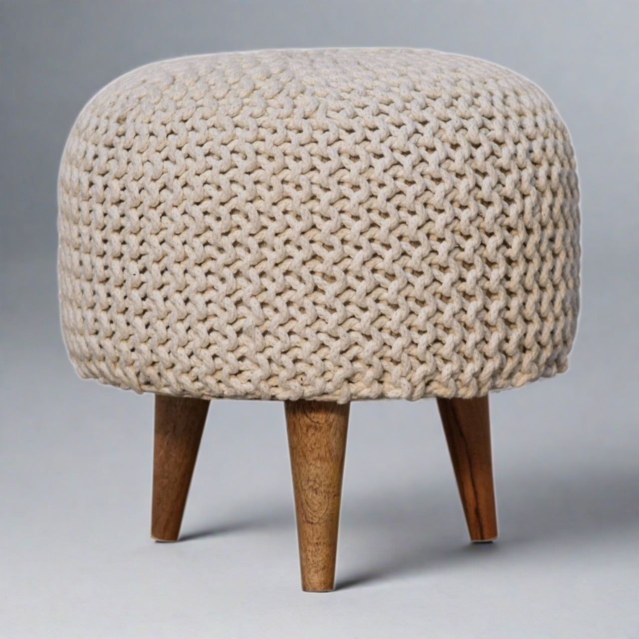 SnuggleStool Keeva White Round Footstool