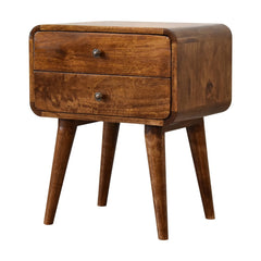 Bond Curved Chestnut Bedside - Furniture One Shop