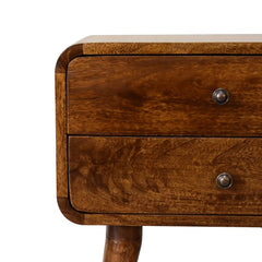 Bond Curved Chestnut Bedside - Furniture One Shop