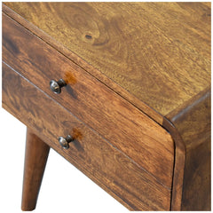 Bond Curved Chestnut Bedside - Furniture One Shop