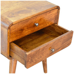 Bond Curved Chestnut Bedside - Furniture One Shop