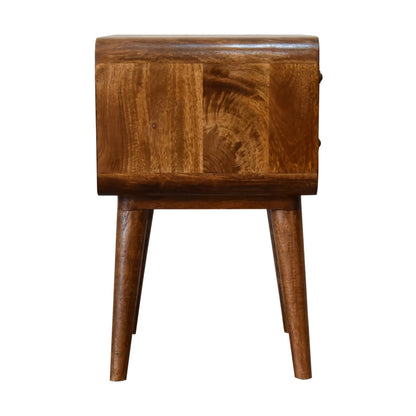 Bond Curved Chestnut Bedside