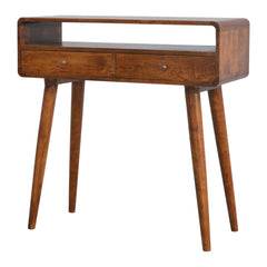 Elegant Desk Curved Chestnut Console Table - Furniture One Shop