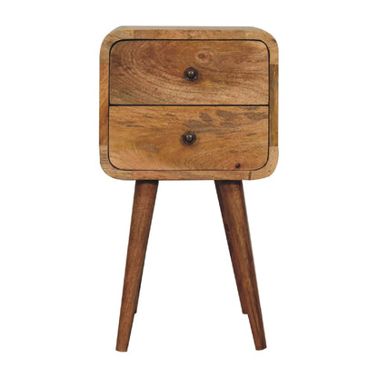 Jamaica Mini Oak-ish Curved Bedside