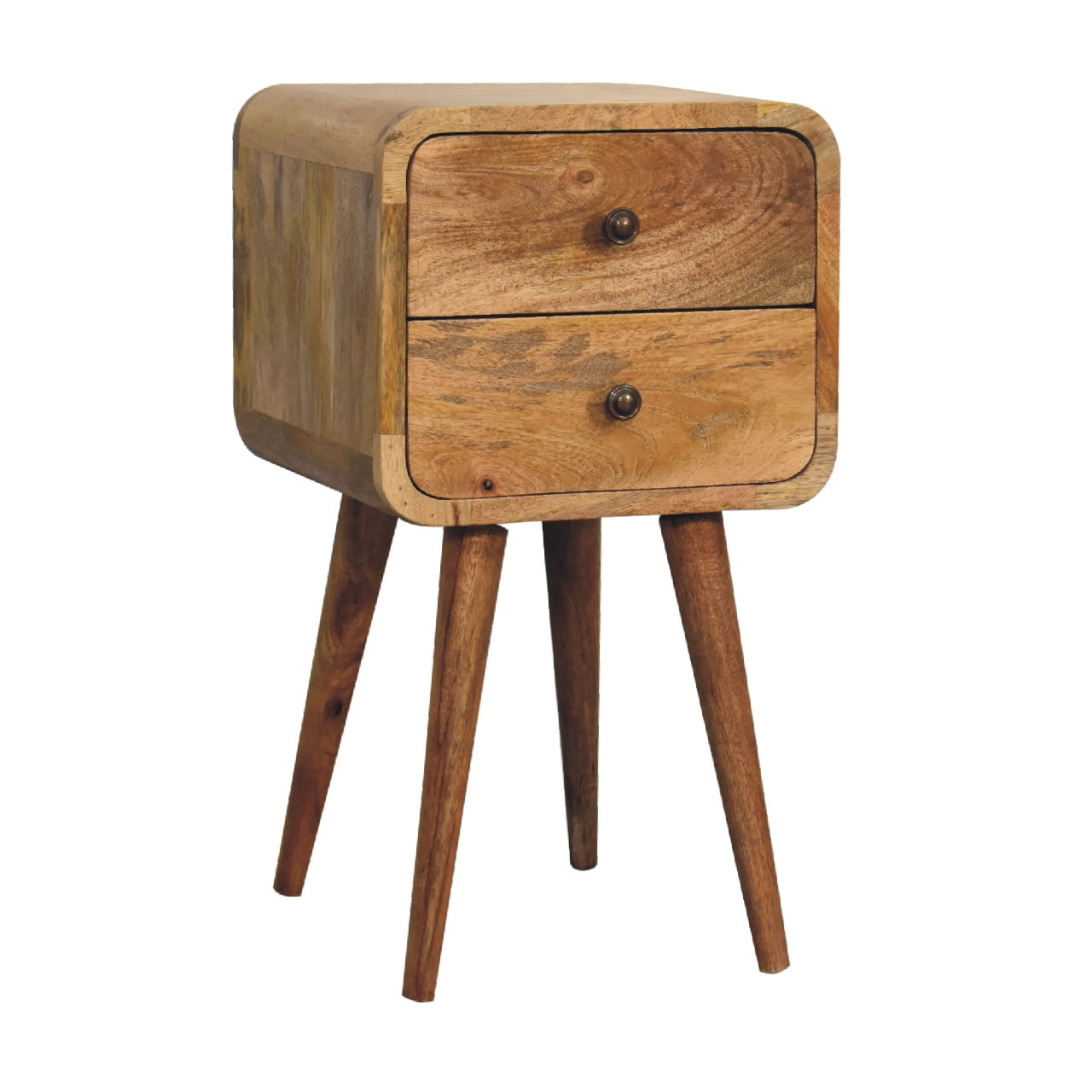 Jamaica Mini Oak-ish Curved Bedside