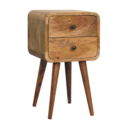 Jamaica Mini Oak-ish Curved Bedside