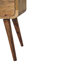 Jamaica Mini Oak-ish Curved Bedside - Furniture One Shop