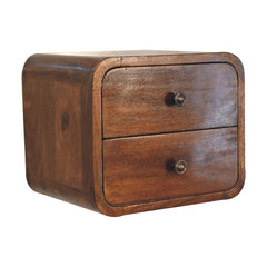 Rorhi Wall Mounted Mini Chestnut Bedside - Furniture One Shop