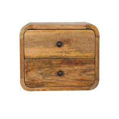 Clink Mini Curve Oak-ish Wall Mounted Bedside - Furniture One Shop
