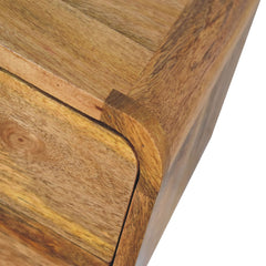 Clink Mini Curve Oak-ish Wall Mounted Bedside - Furniture One Shop