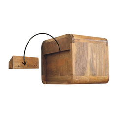 Clink Mini Curve Oak-ish Wall Mounted Bedside - Furniture One Shop