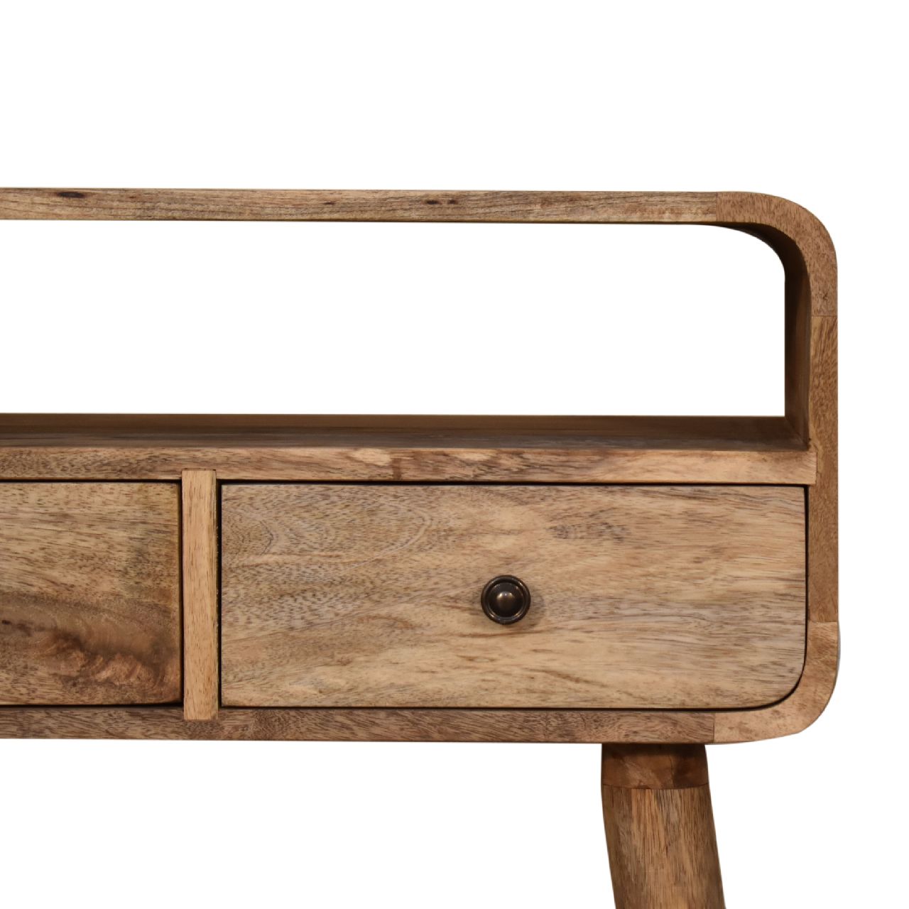 Sleek Stand Mini Curved Oak-ish Console Table - Furniture One Shop