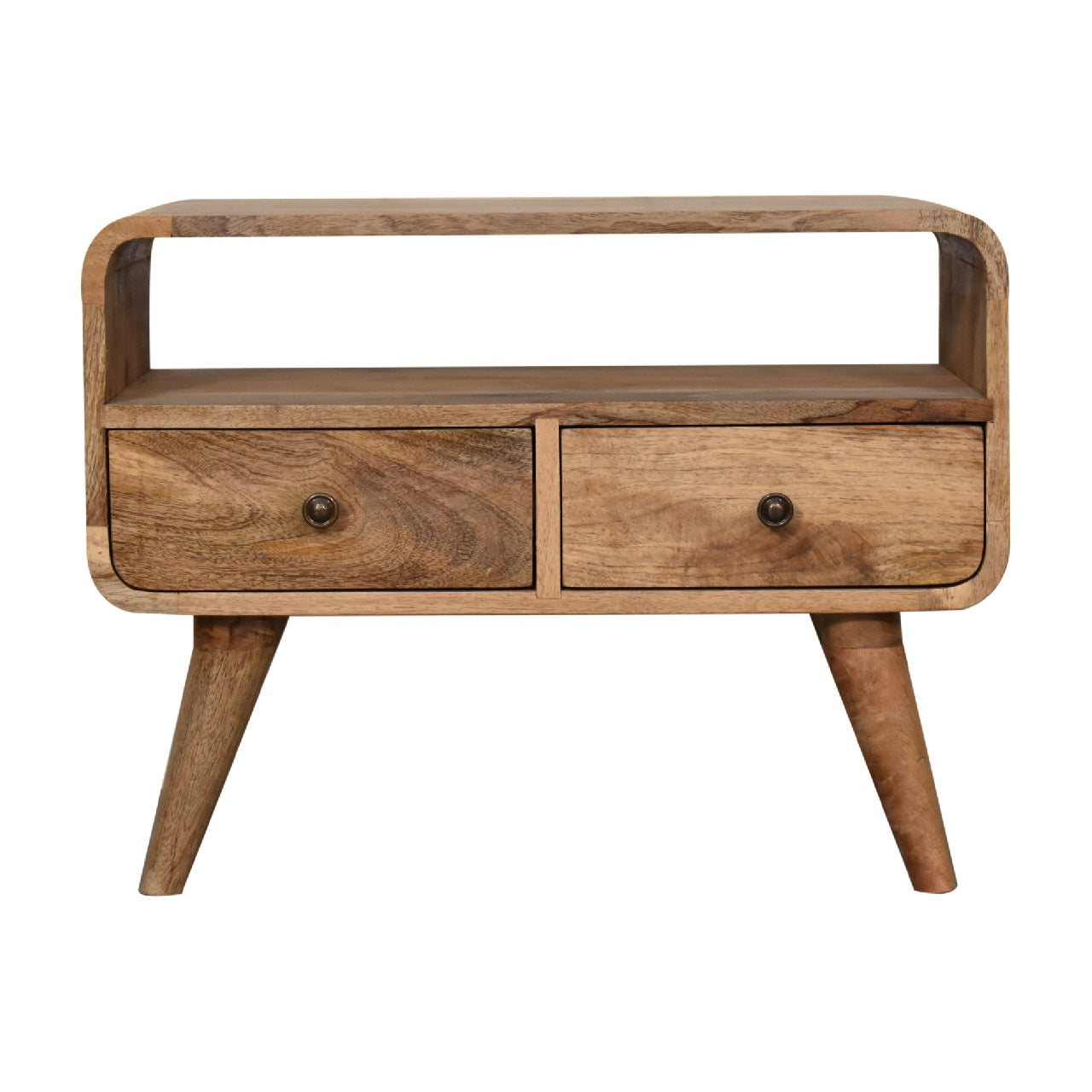 TrendTonic Mini Curved Oak-ish TV Stand