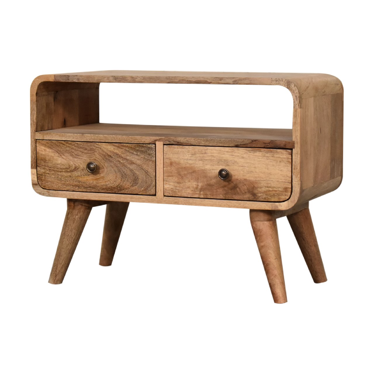 TrendTonic Mini Curved Oak-ish TV Stand