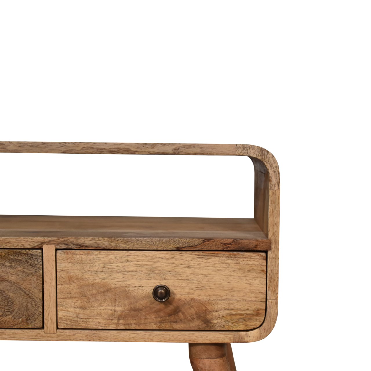 TrendTonic Mini Curved Oak-ish TV Stand