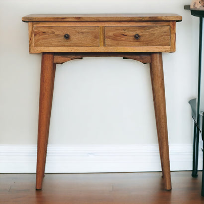 British Console Mini Oak-ish Console Table - Furniture One Shop