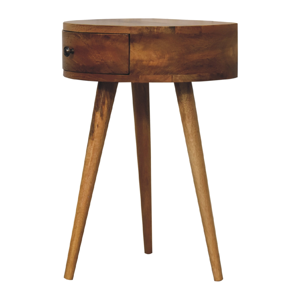 King Mini Oak-ish Circular Shape Bedside