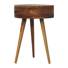 King Mini Oak-ish Circular Shape Bedside - Furniture One Shop