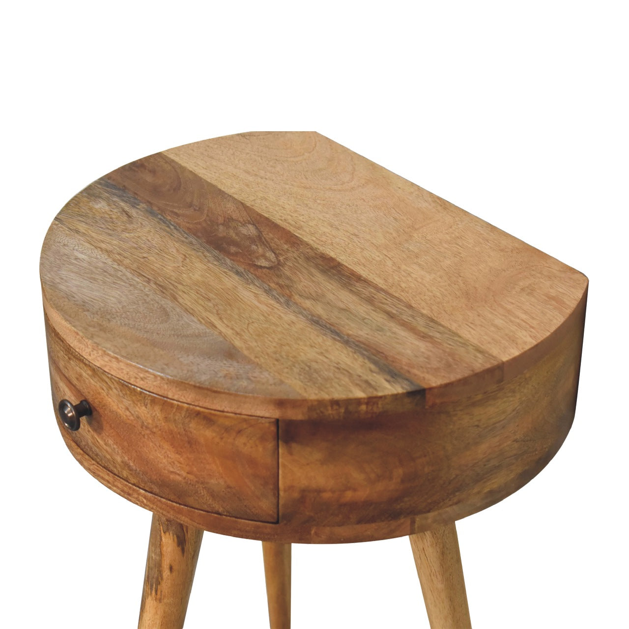 King Mini Oak-ish Circular Shape Bedside