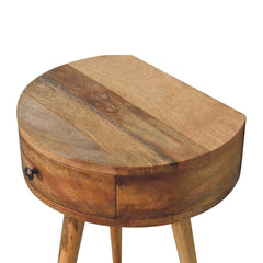 King Mini Oak-ish Circular Shape Bedside - Furniture One Shop