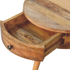 King Mini Oak-ish Circular Shape Bedside - Furniture One Shop