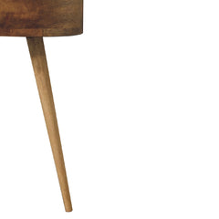 King Mini Oak-ish Circular Shape Bedside - Furniture One Shop