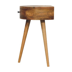 King Mini Oak-ish Circular Shape Bedside - Furniture One Shop